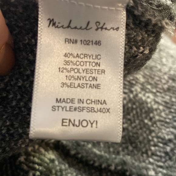 NWT Michael Stars Nell Cardigan in Charcoal Combo, 2X, Soft, Cozy Texture - Picture 9 of 10